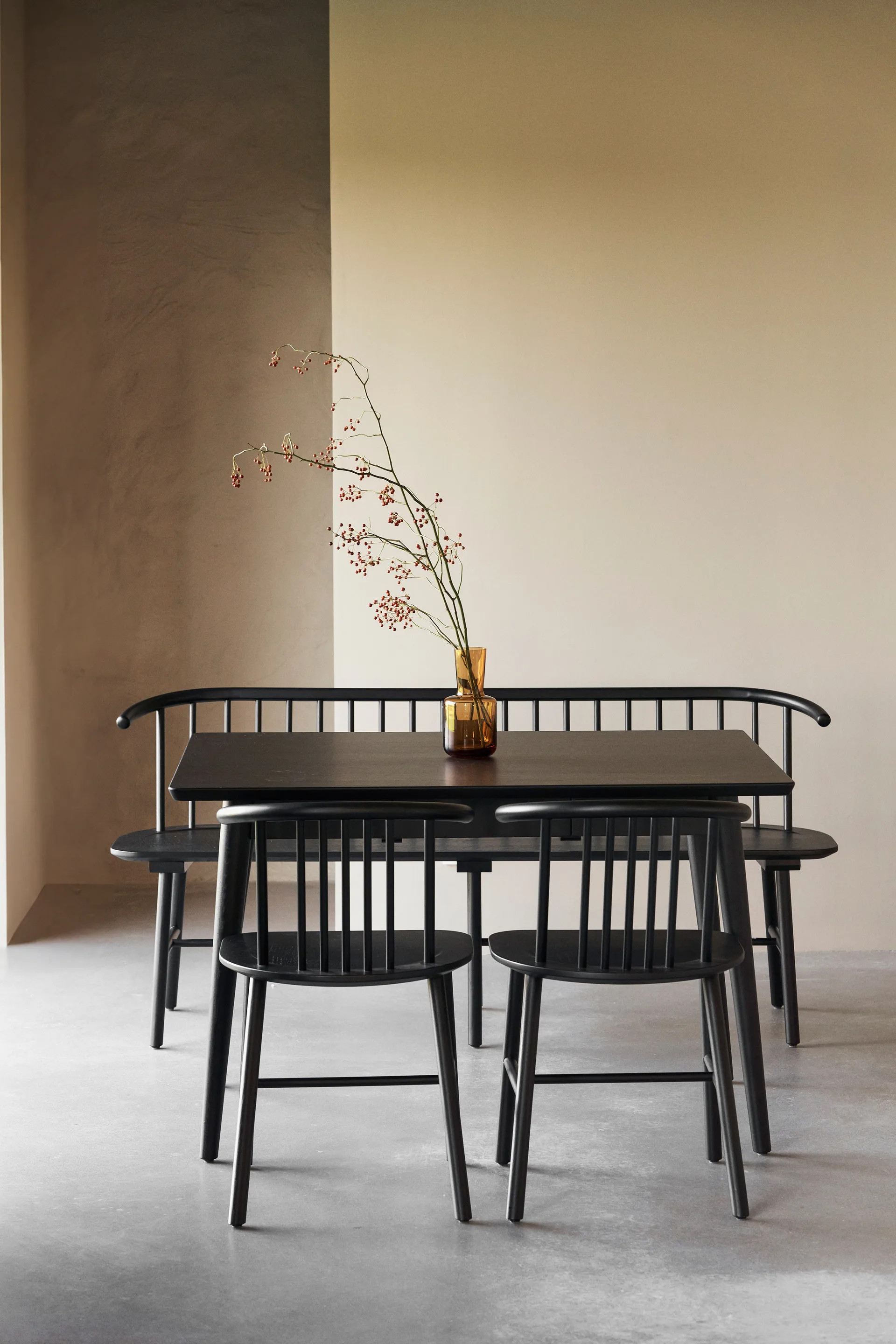 VIOR dining chair, Black lacquered oak NJRD