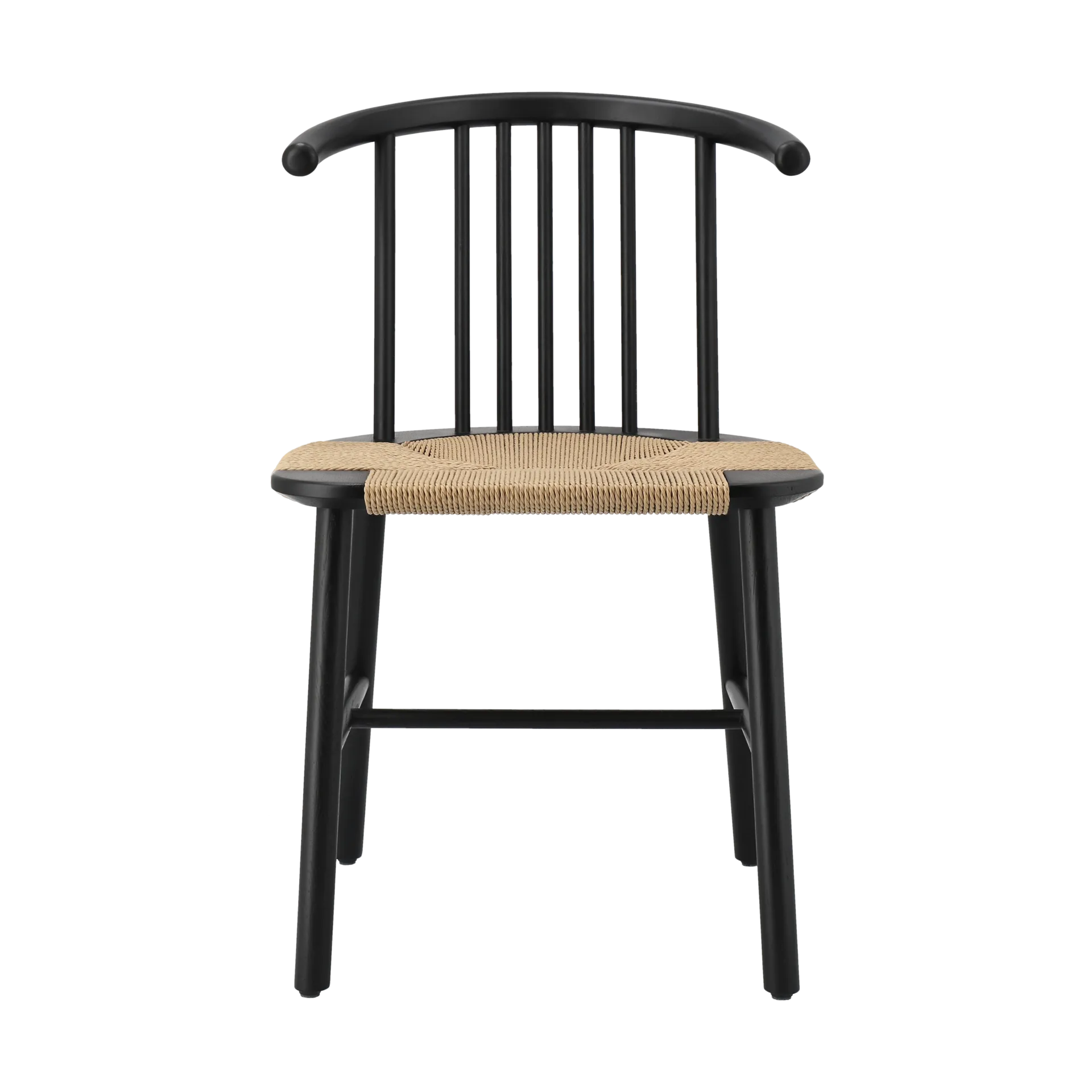 VIOR dining chair wicker seat, Black lacquered oak-nature NJRD