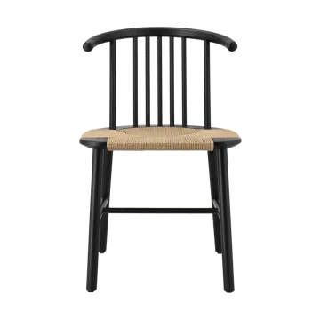 VIOR dining chair wicker seat - Black lacquered oak-nature - NJRD