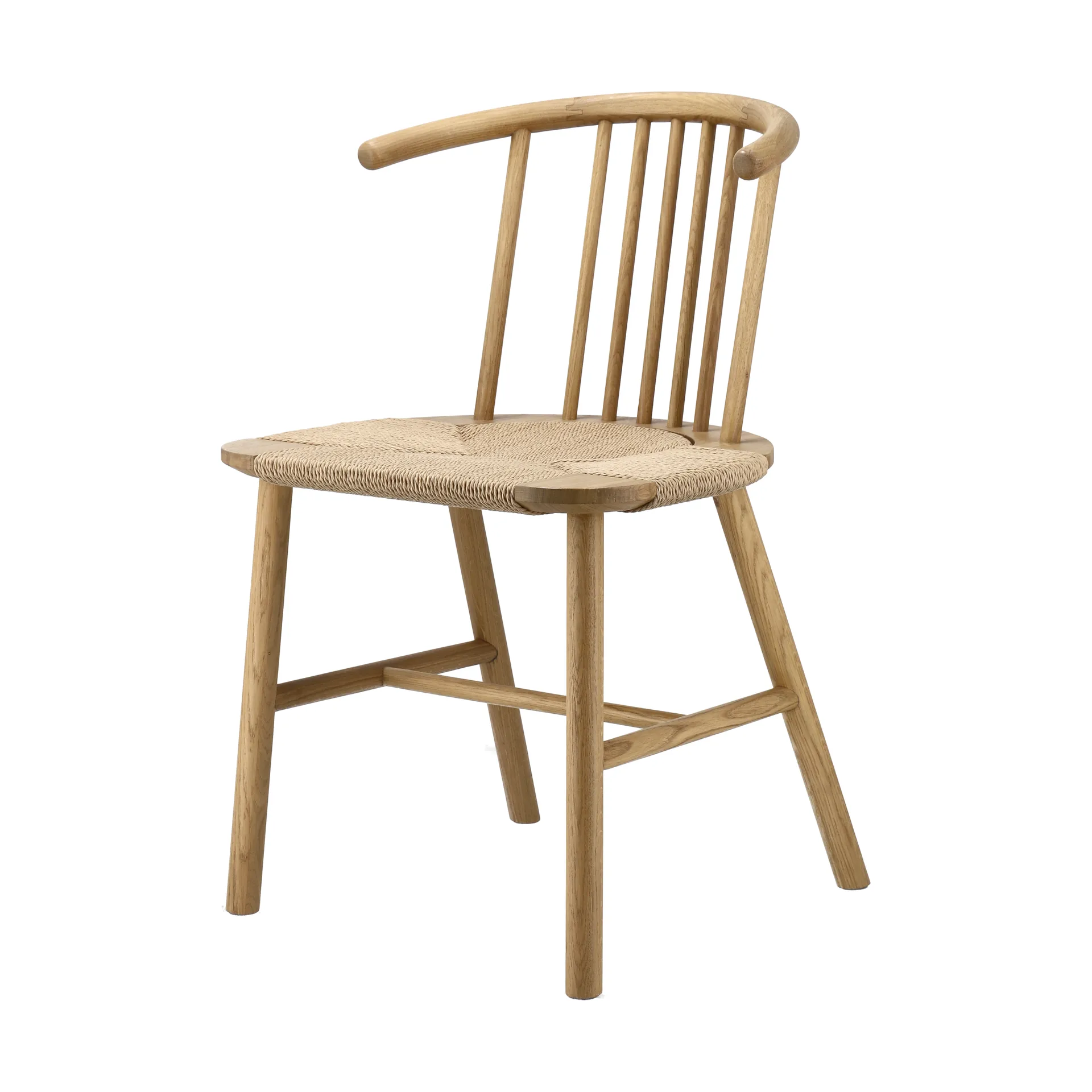 VIOR dining chair with woven seat, Lacquered oak-natural, 6-pack NJRD