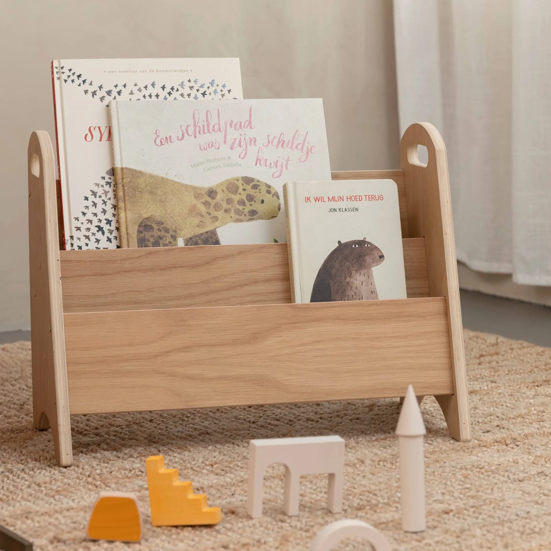 Book holder bookshelf for children, Oak Nofred