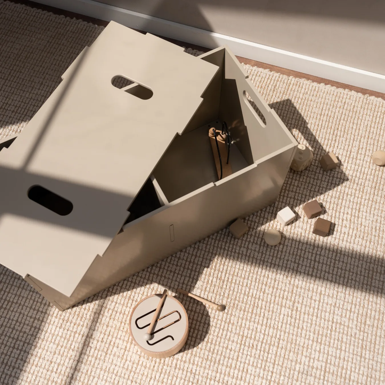 Cube Long storage box, Beige Nofred