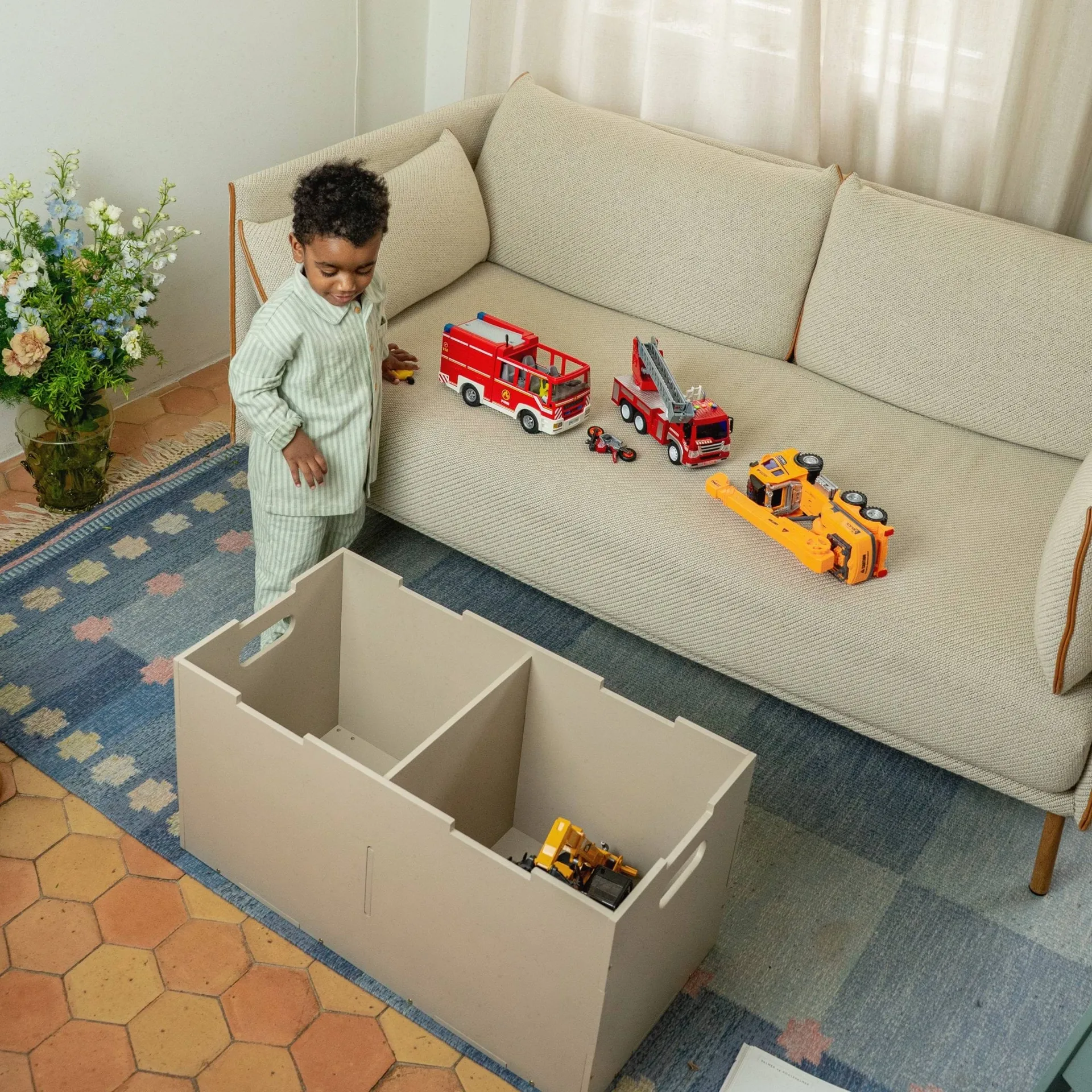 Cube Long storage box, Beige Nofred