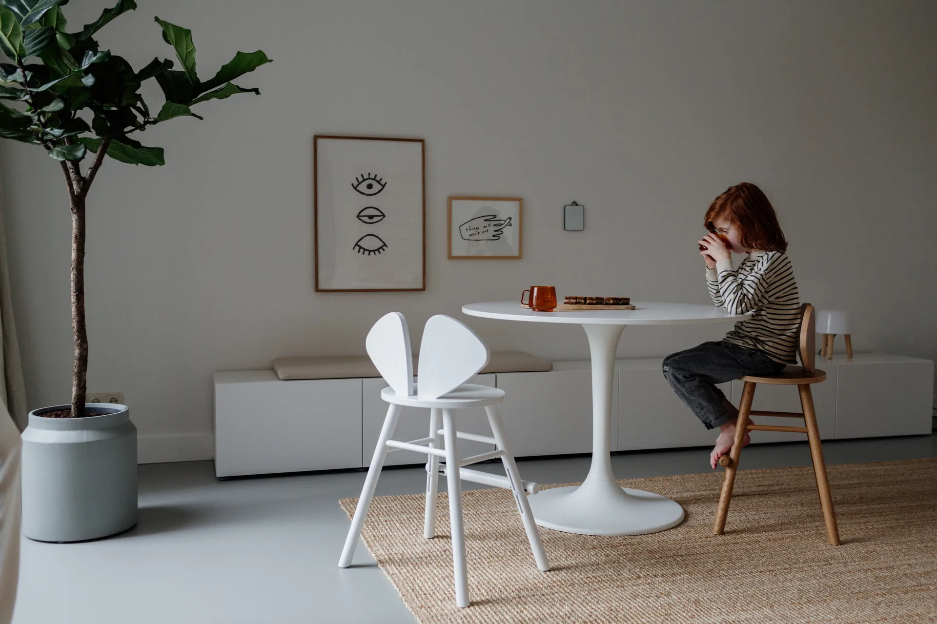 Mouse Chair Junior chair, White Nofred