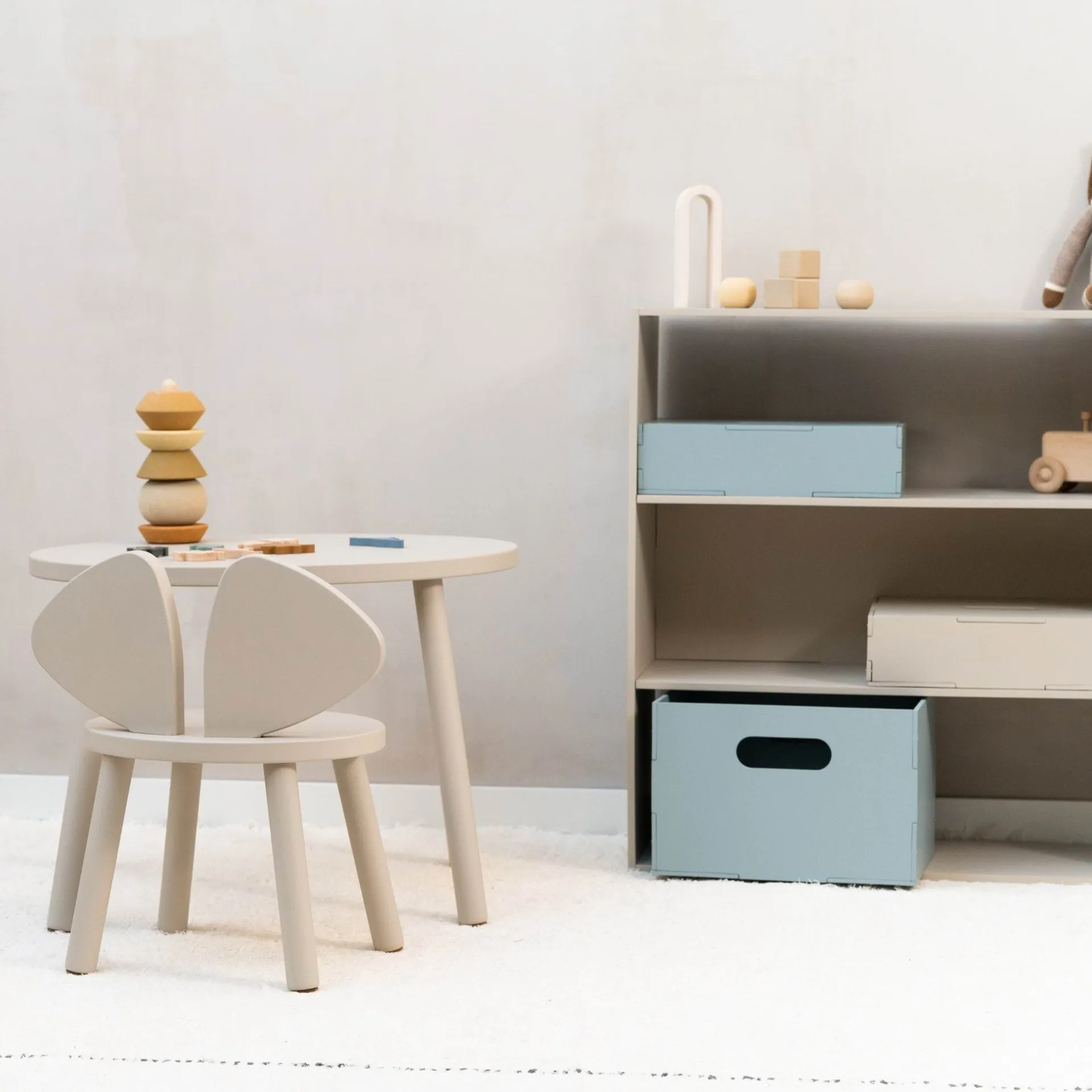 Mouse set children's chair + table, Beige Nofred
