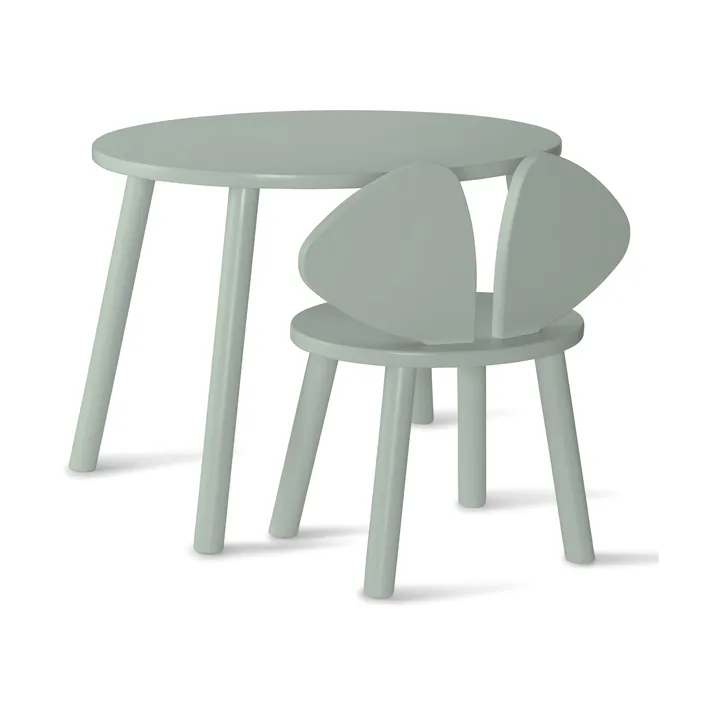 Mouse set children's chair + table - Olive green - Nofred