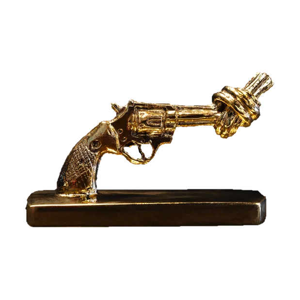 Knotted Gun mini 7 cm - Bronze - Non Violence