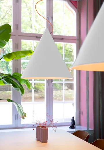 Castor pendant 60 cm - White-orange-silver - Noon