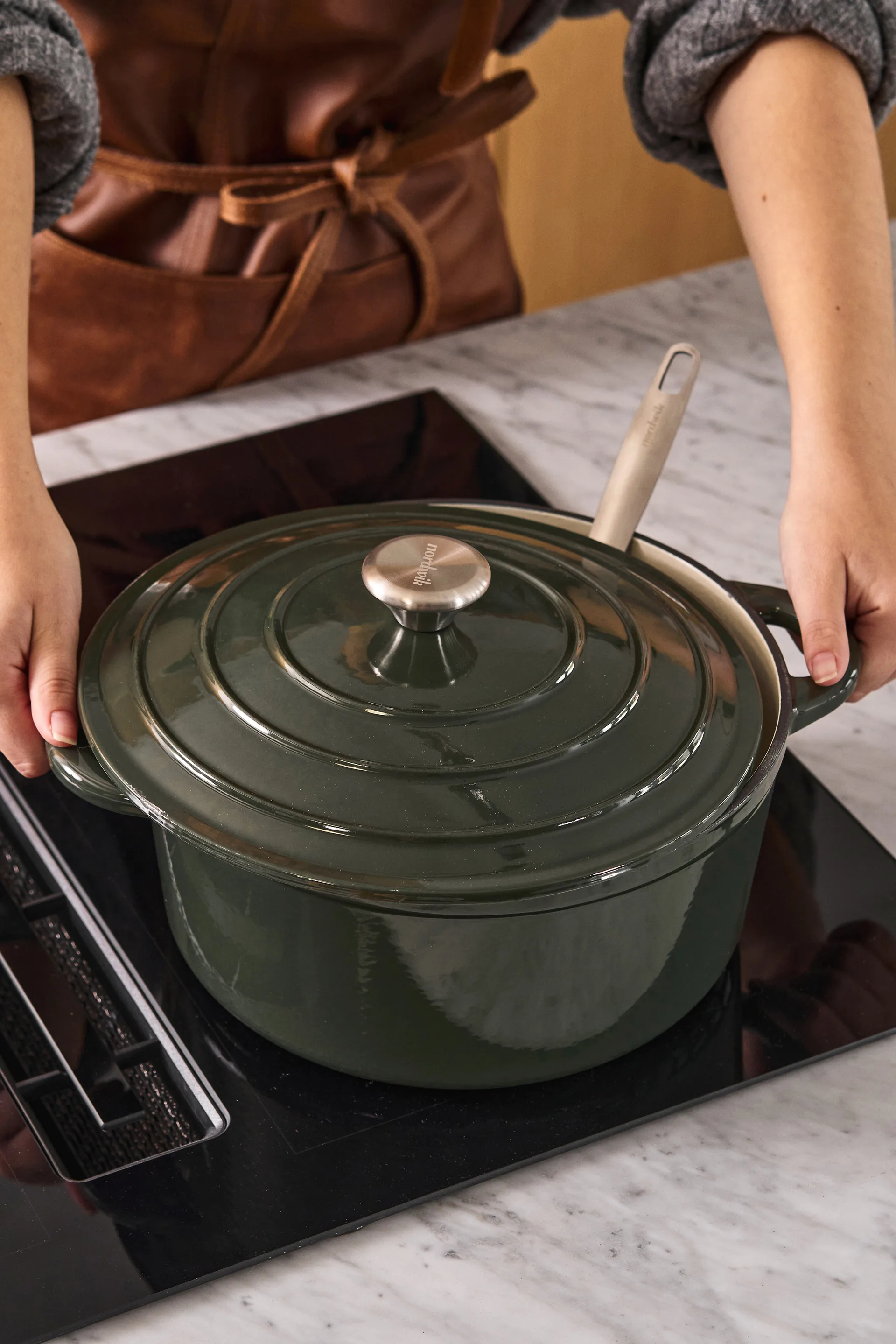 Nordwik cast iron pot round 5 l, Green Nordwik