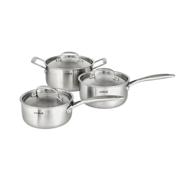 Nordwik cookware set 3-ply 3 pieces - 1.5 L, 2 L, 3 L - Nordwik