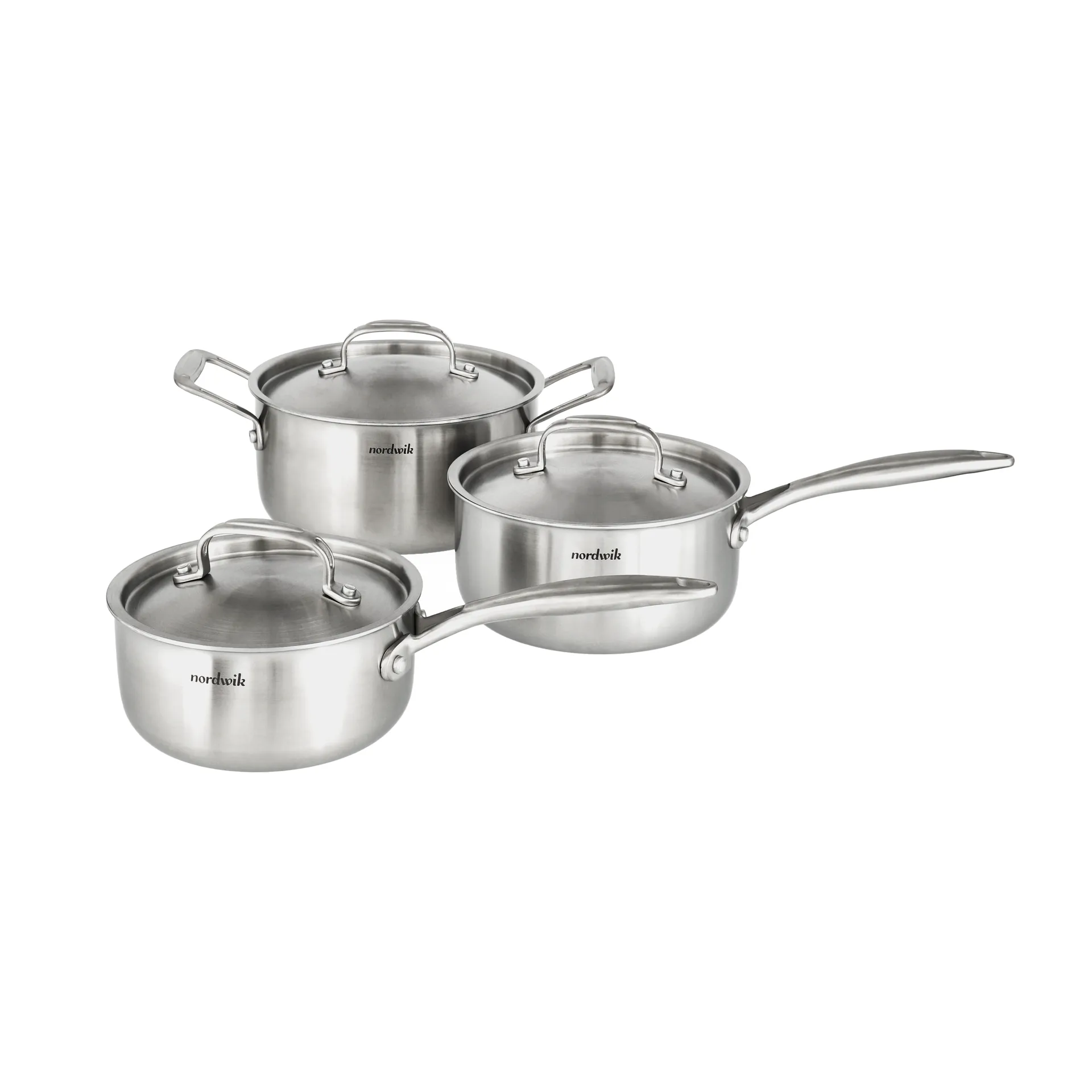 Nordwik cookware set 3-ply 3 pieces, 1.5 L, 2 L, 3 L Nordwik