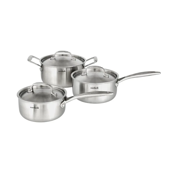 Nordwik cookware set 3-ply 3 pieces - 1.5 L, 2 L, 3 L - Nordwik