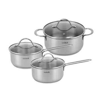 Nordwik cookware set with glass lids - 3 pieces - Nordwik