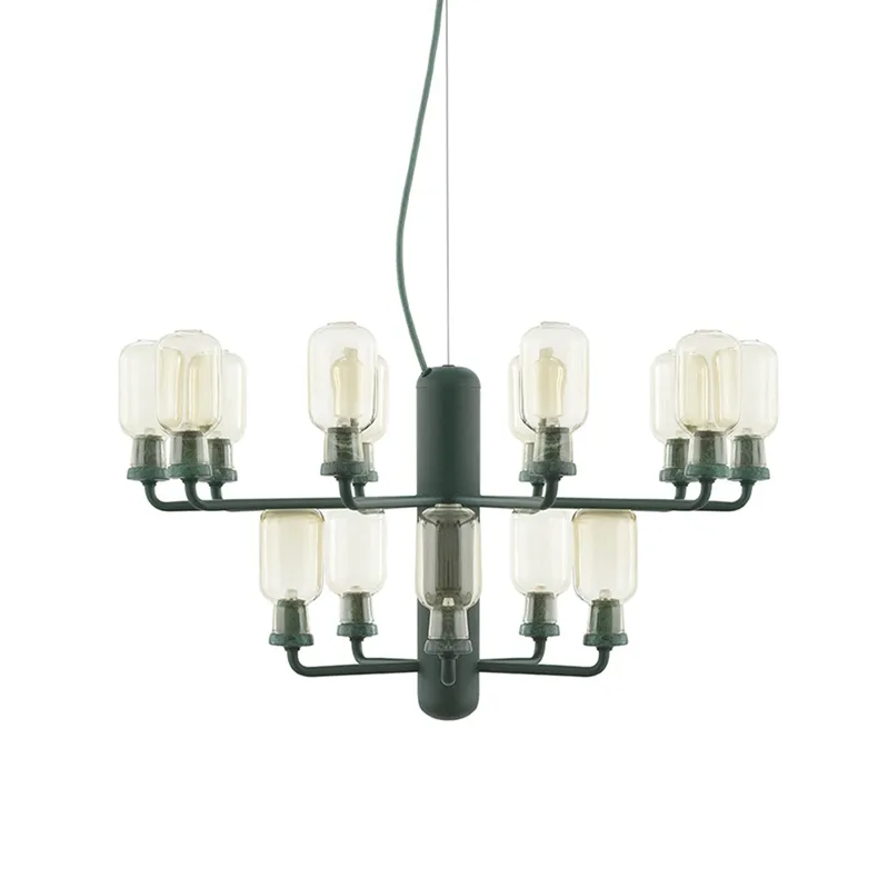 Amp chandelier, gold-green Normann Copenhagen
