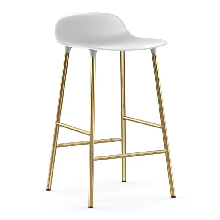 Form barstool bronze legs 65 cm - White - Normann Copenhagen