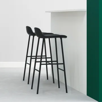 Form Barstool high - Green, green-lacquered steel legs - Normann Copenhagen