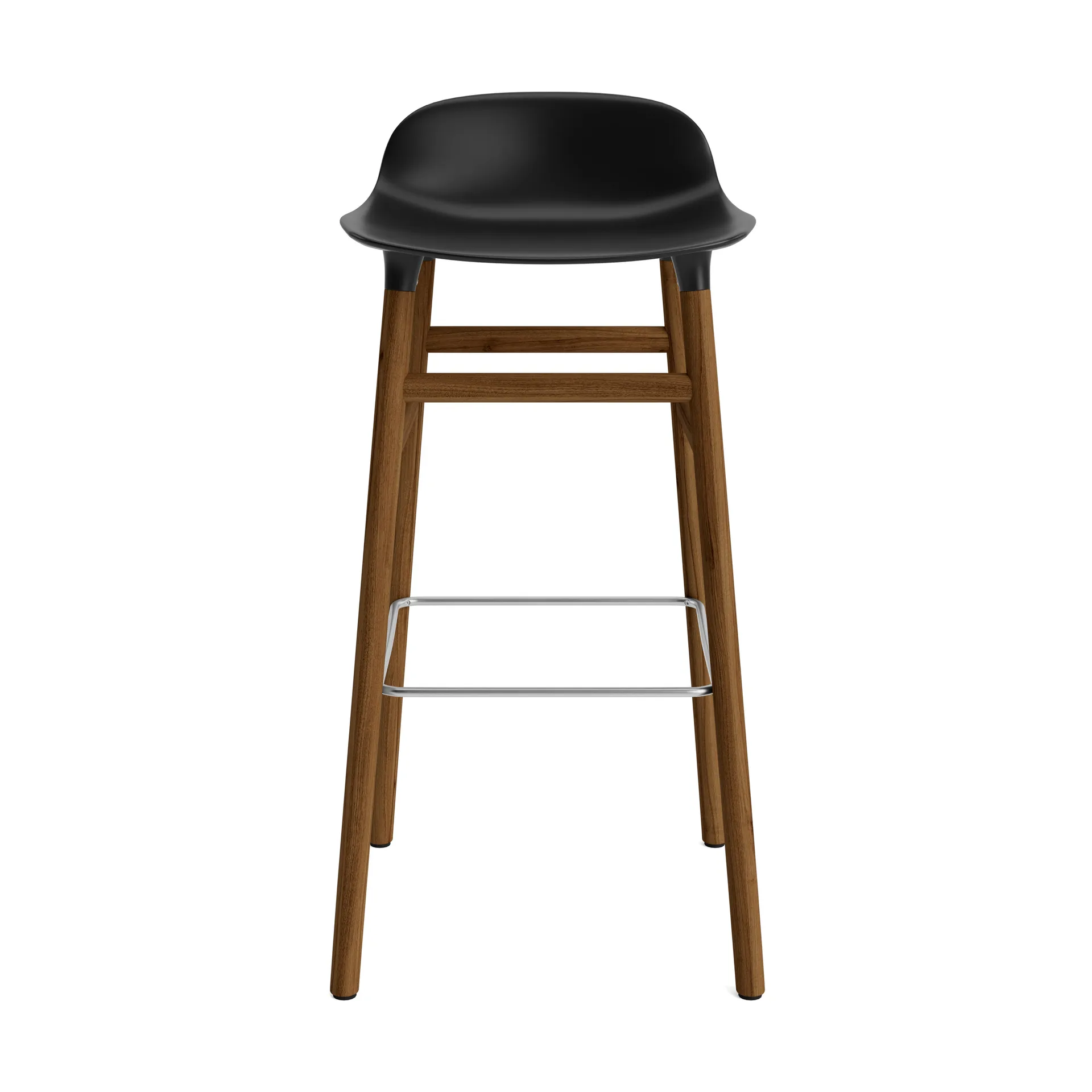 Form barstool walnut legs 75 cm, Black Normann Copenhagen