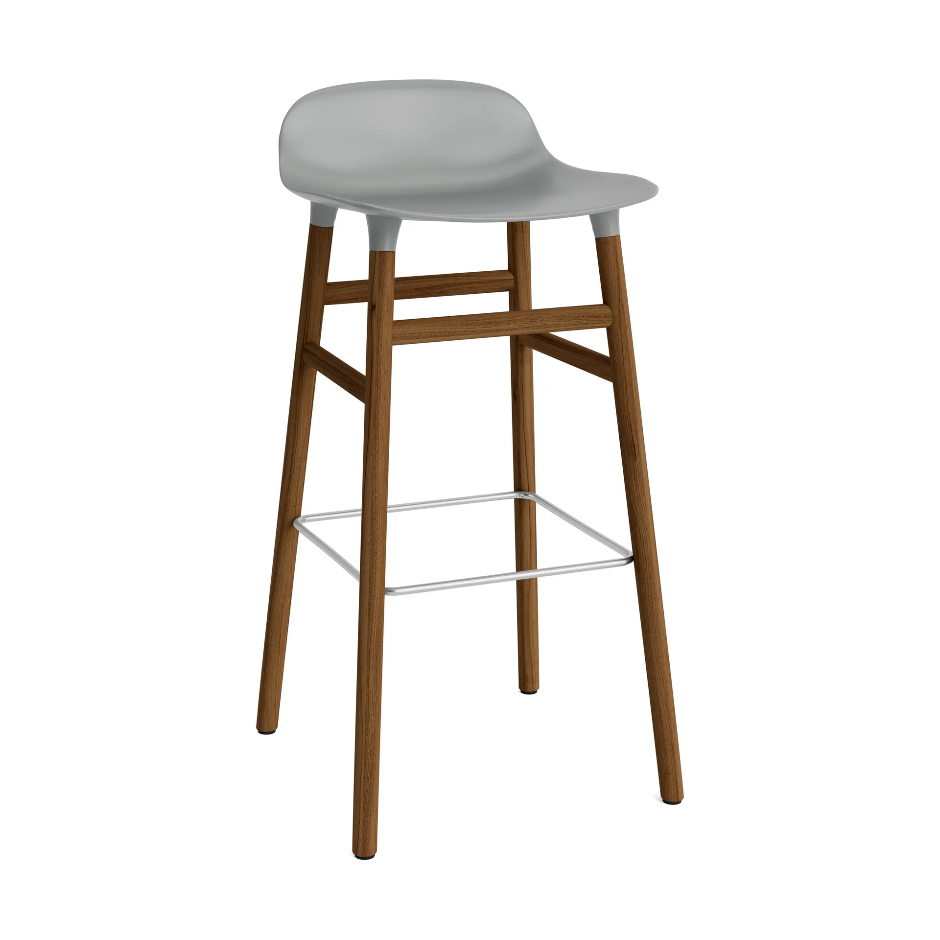 Form barstool walnut legs 75 cm, Grey Normann Copenhagen
