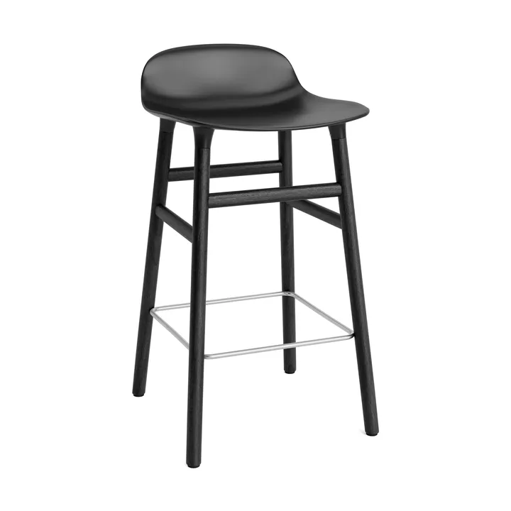 Form Chair barstool varnished oak legs 65 cm - Black - Normann Copenhagen