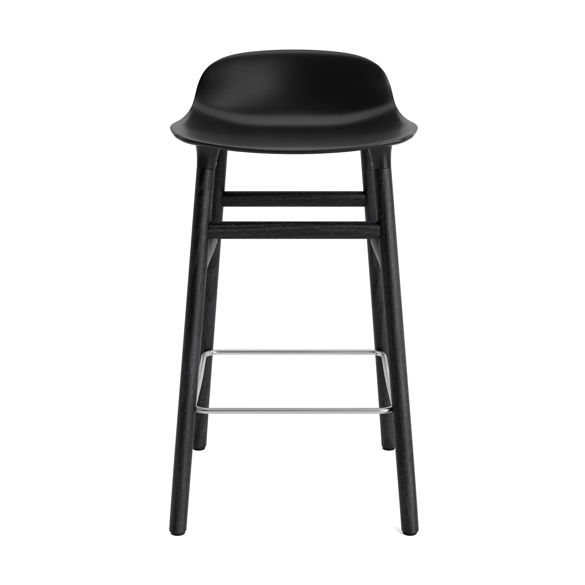Form Chair barstool varnished oak legs 65 cm, Black Normann Copenhagen
