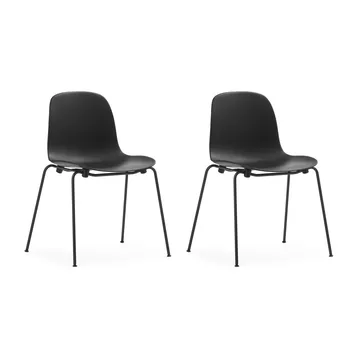 Form Chair stackable chair black legs 2-pack, Black - Normann Copenhagen