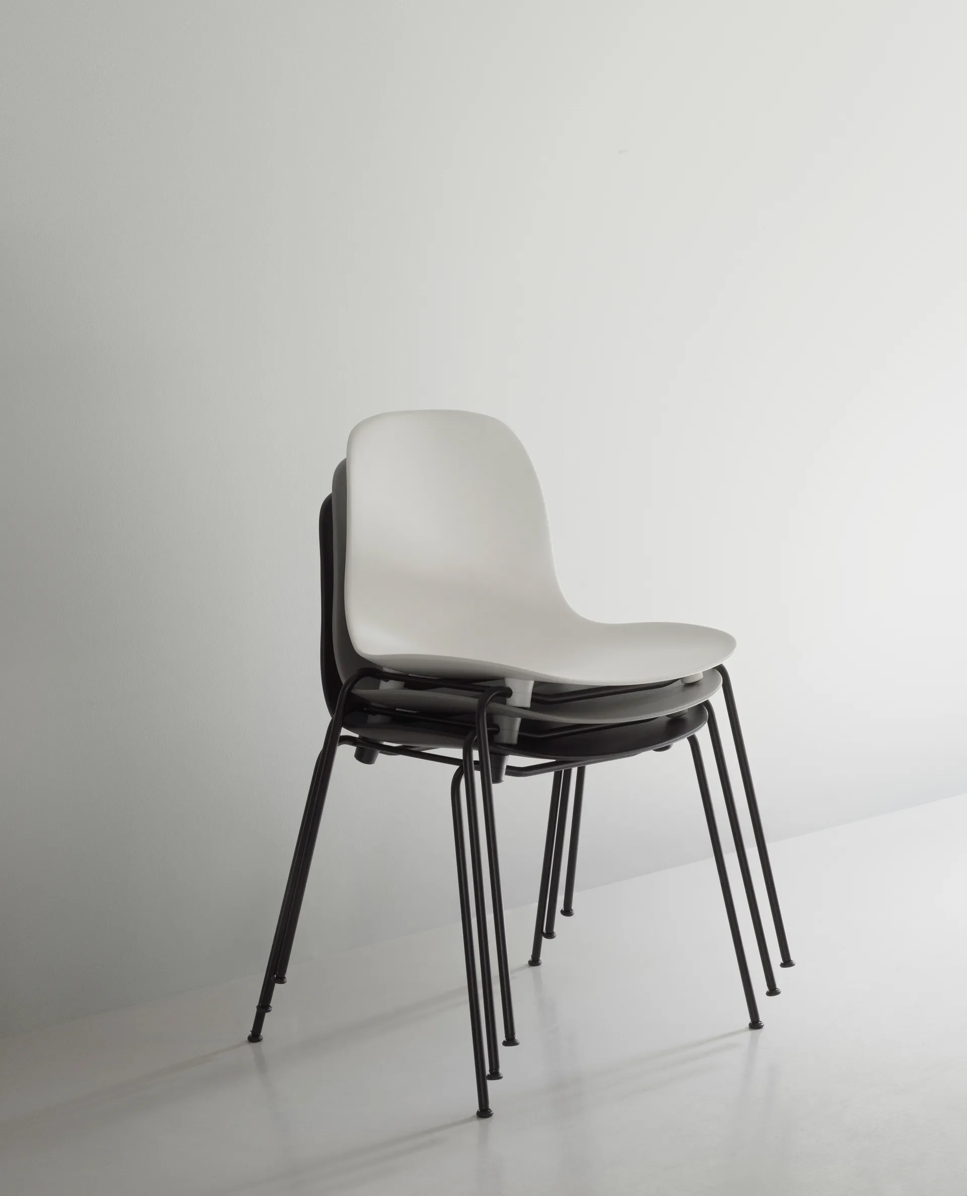 Form Chair stackable chair black legs 2-pack, Black,  Normann Copenhagen