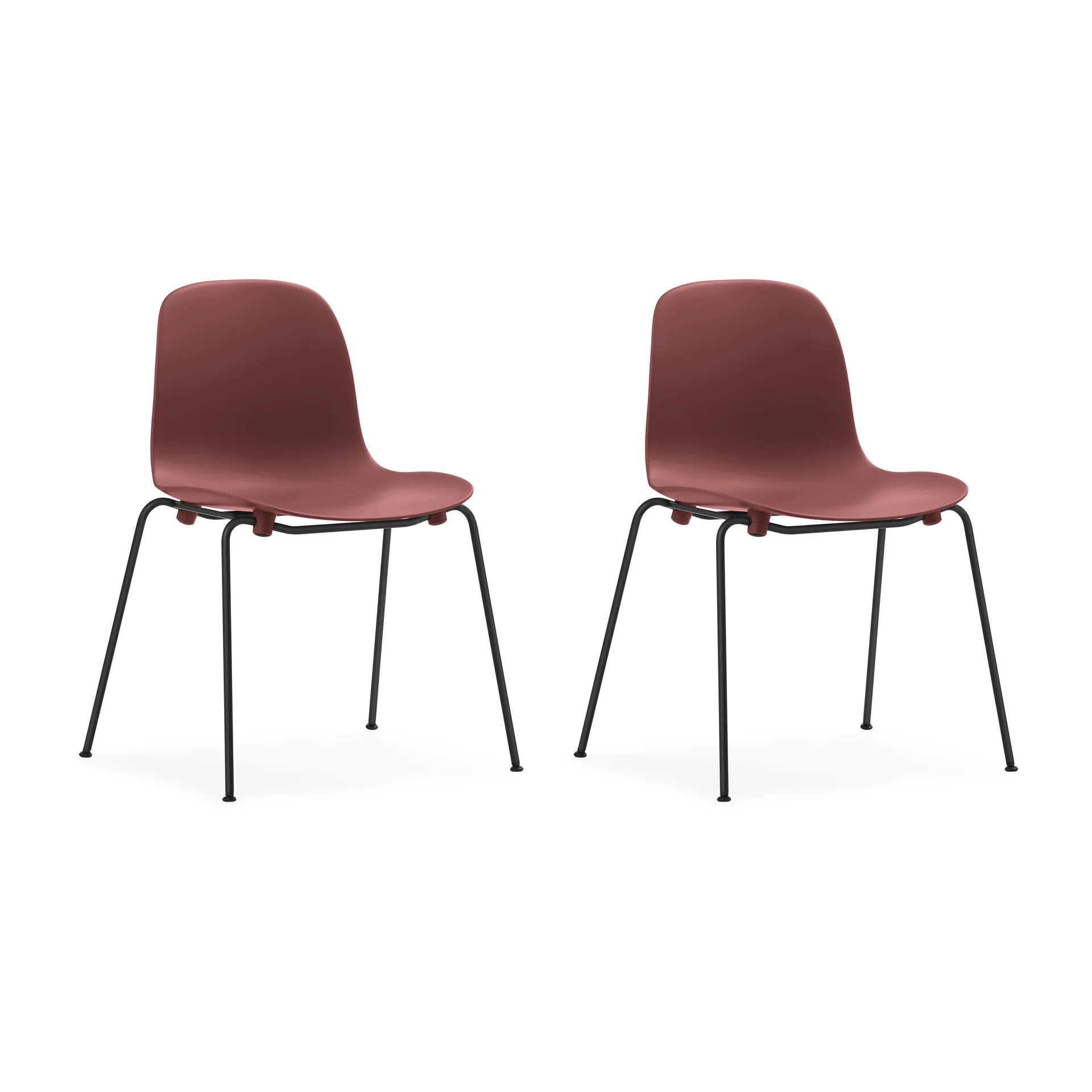 Form Chair stackable chair black legs 2-pack, Red,  Normann Copenhagen