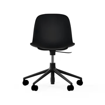 Form swivel chair, 5W office chair - Black, black aluminium, wheels - Normann Copenhagen