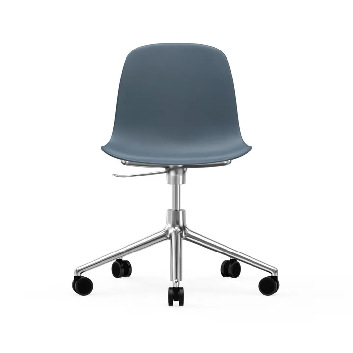 Form swivel chair, 5W office chair - Blue, aluminium wheels - Normann Copenhagen