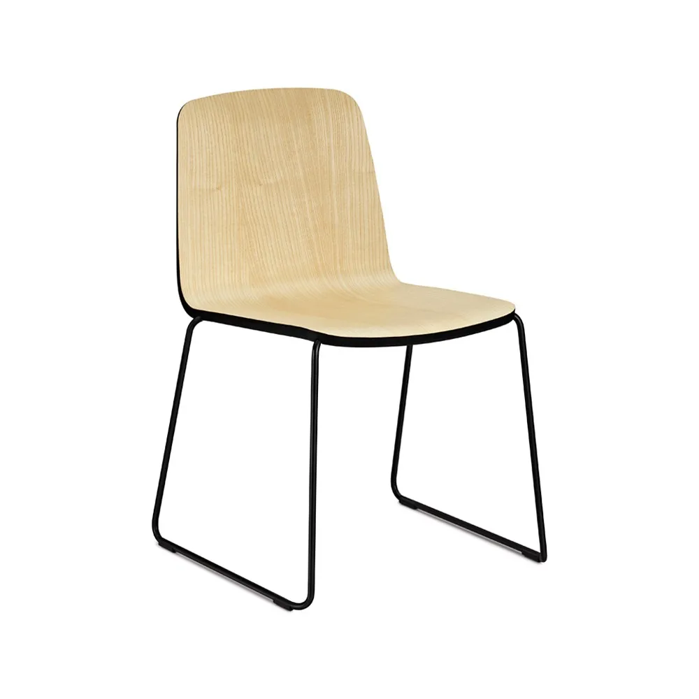 Just chair, Ash, veneer, black edge, black metal stand Normann Copenhagen