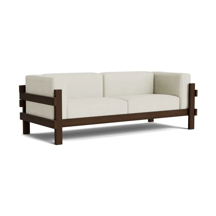 Kube sofa - Brown-lacquered pine-fabric Remix 223 Beige, 220 cm - Normann Copenhagen
