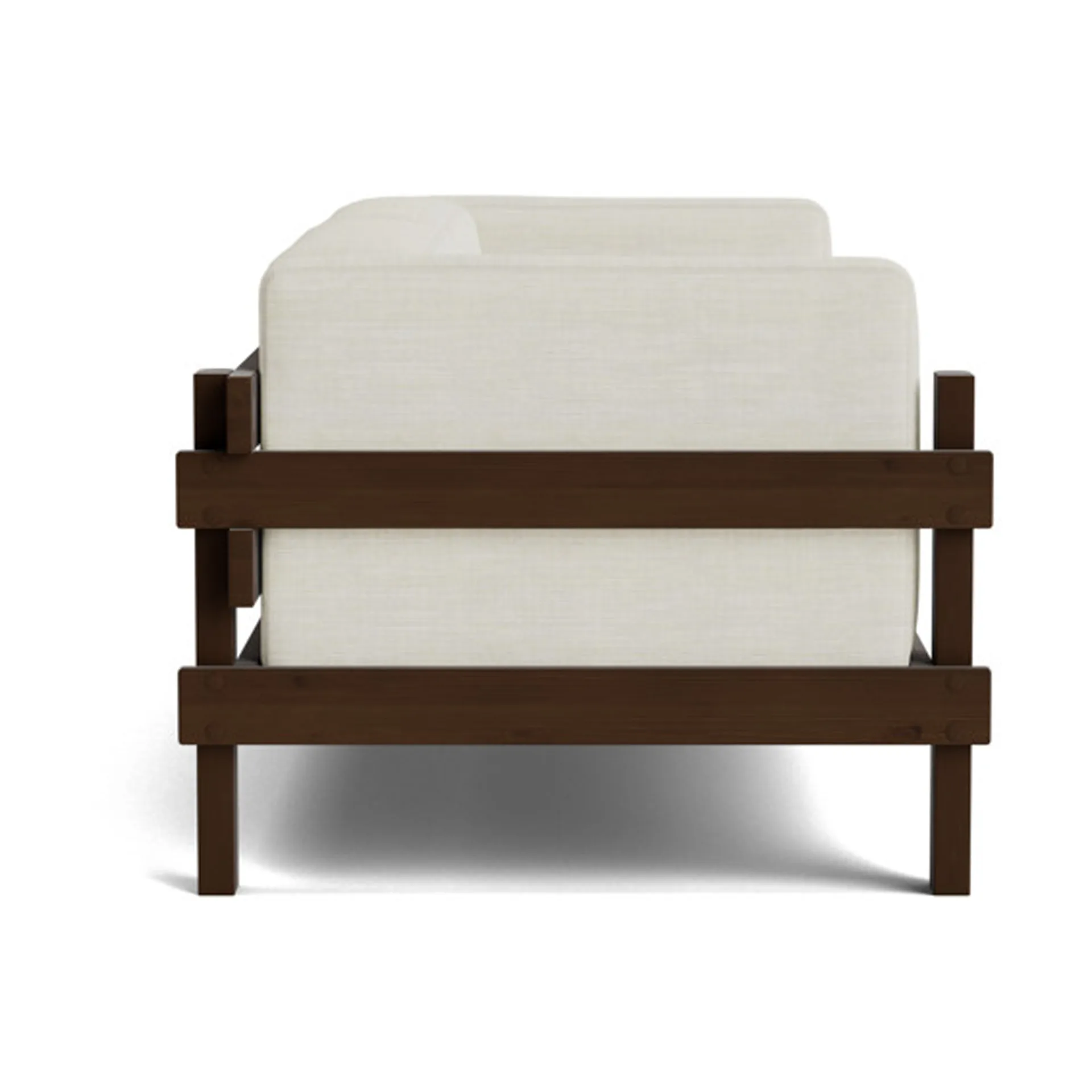 Kube sofa, Brown-lacquered pine-fabric Remix 223 Beige, 220 cm Normann Copenhagen