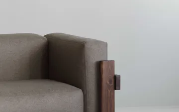 Kube sofa - Brown-lacquered pine-fabric Remix 223 Beige, 220 cm - Normann Copenhagen