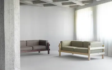 Kube sofa - Lacquered pine-fabric Remix 143 Grey, 220 cm - Normann Copenhagen