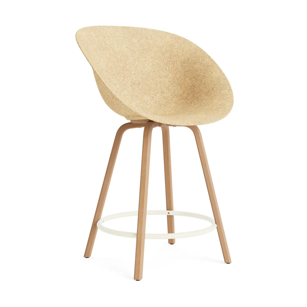 Mat Bar Armchair armchair 65 cm, Hemp-beech-cream steel Normann Copenhagen