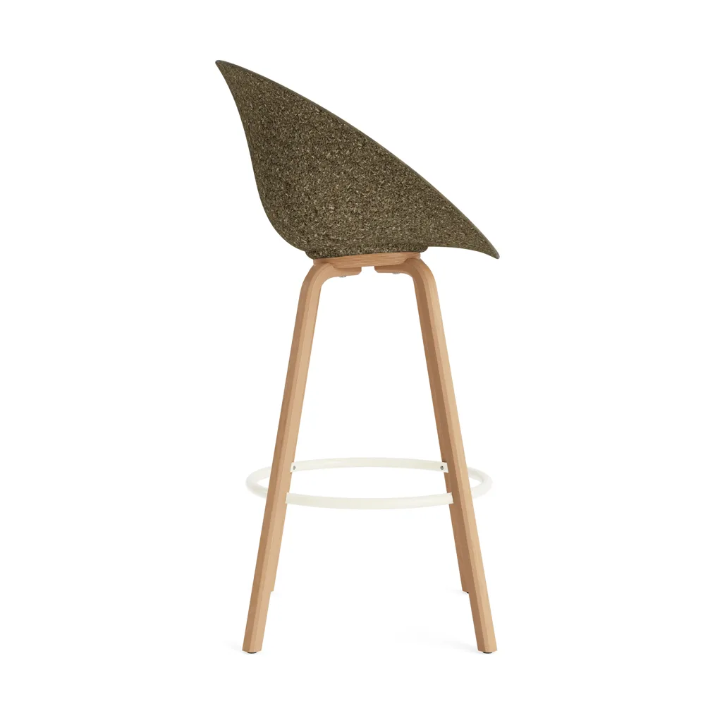 Mat Bar Armchair armchair 75 cm, Seaweed-beech-cream steel Normann Copenhagen
