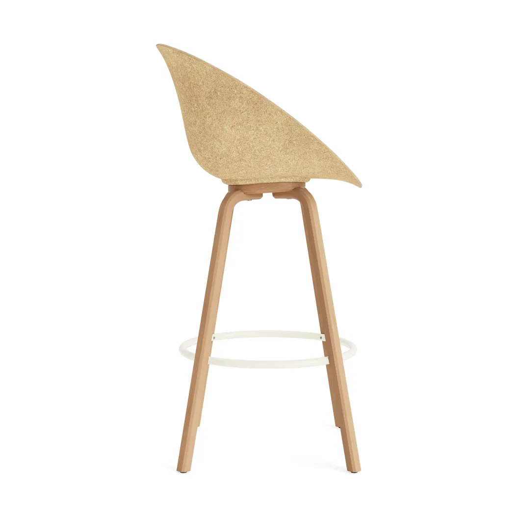 Mat Bar Armchair armchair front-upholstered 75 cm, Hallingdal 110-hemp-beech-cream steel Normann Copenhagen
