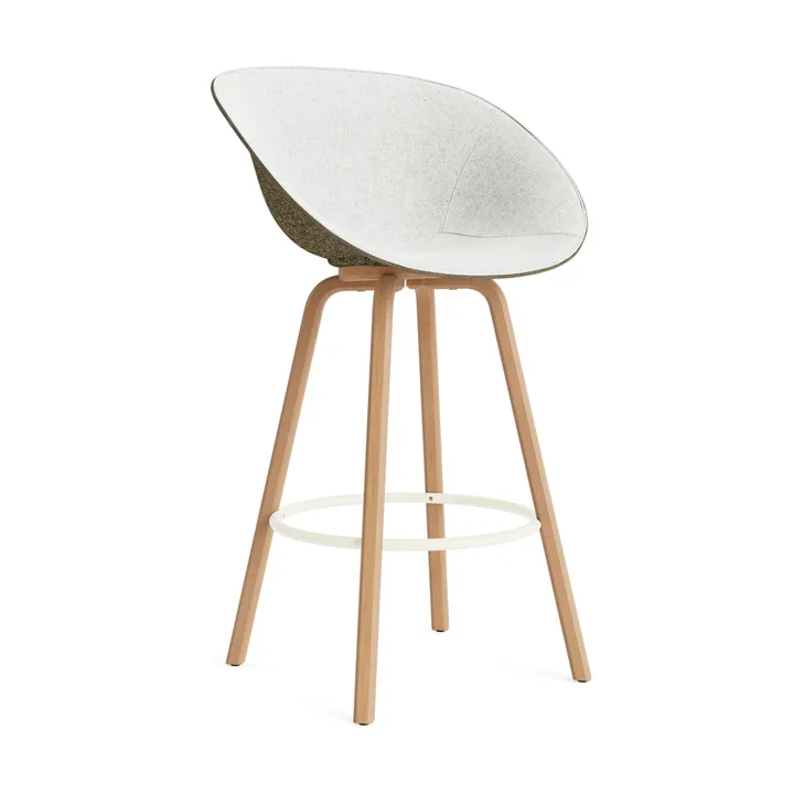 Mat Bar Armchair armchair front-upholstered 75 cm - Hallingdal 110-seaweed-beech-cream steel - Normann Copenhagen