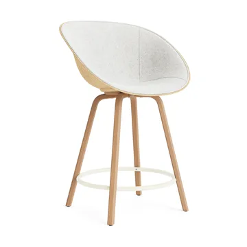 Mat Bar Armchair front-upholstered 65 cm - Hallingdal 110-hemp-beech-cream steel - Normann Copenhagen