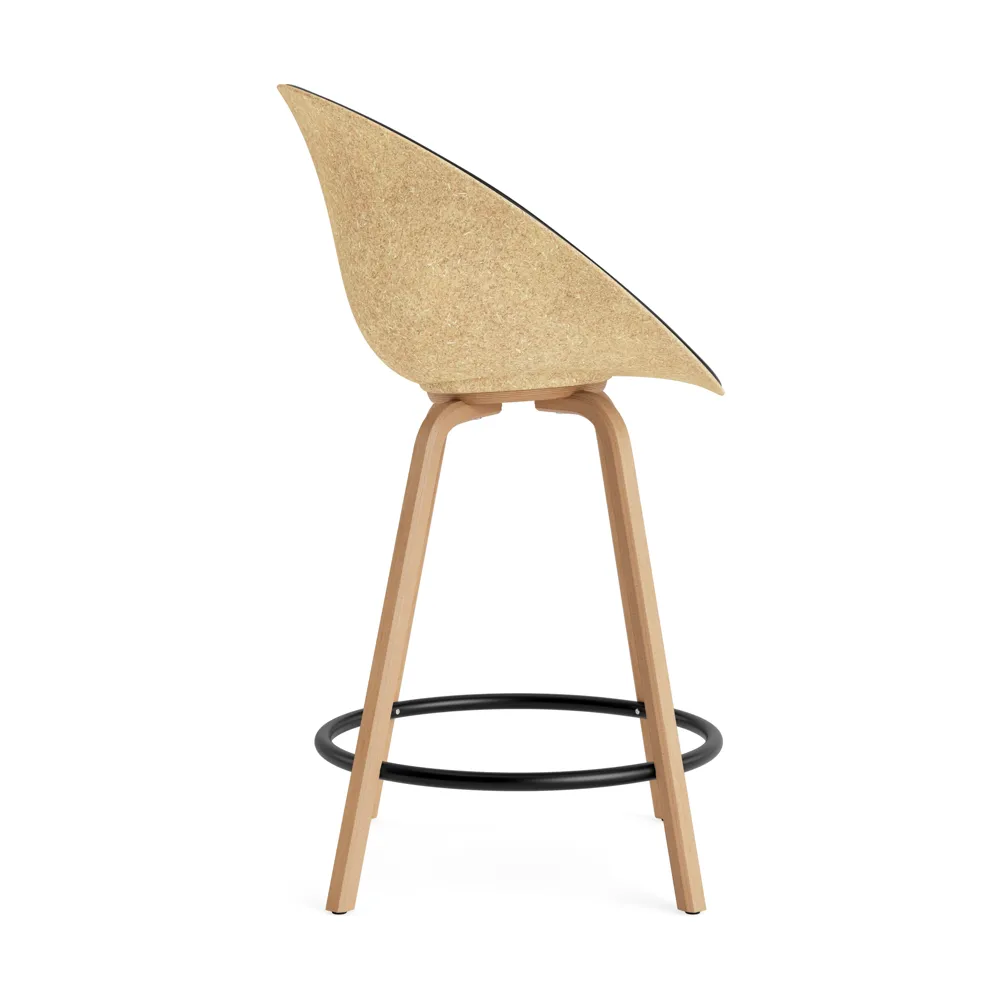 Mat Bar Armchair front-upholstered 65 cm, Ultra 41599-hemp-beech-black steel Normann Copenhagen