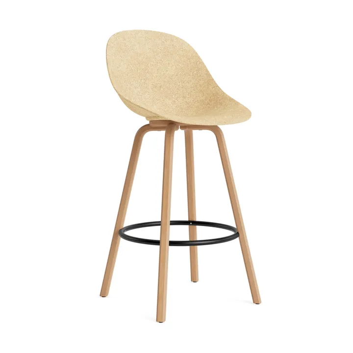 Mat Bar Chair bar stool 75 cm - Hemp-beech-black steel - Normann Copenhagen