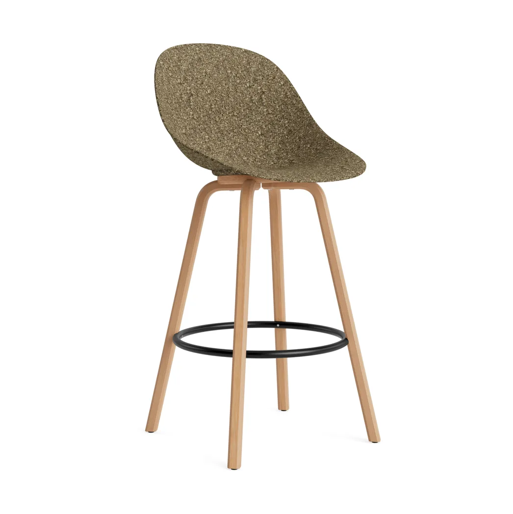 Mat Bar Chair bar stool 75 cm, Seaweed-beech-black steel Normann Copenhagen