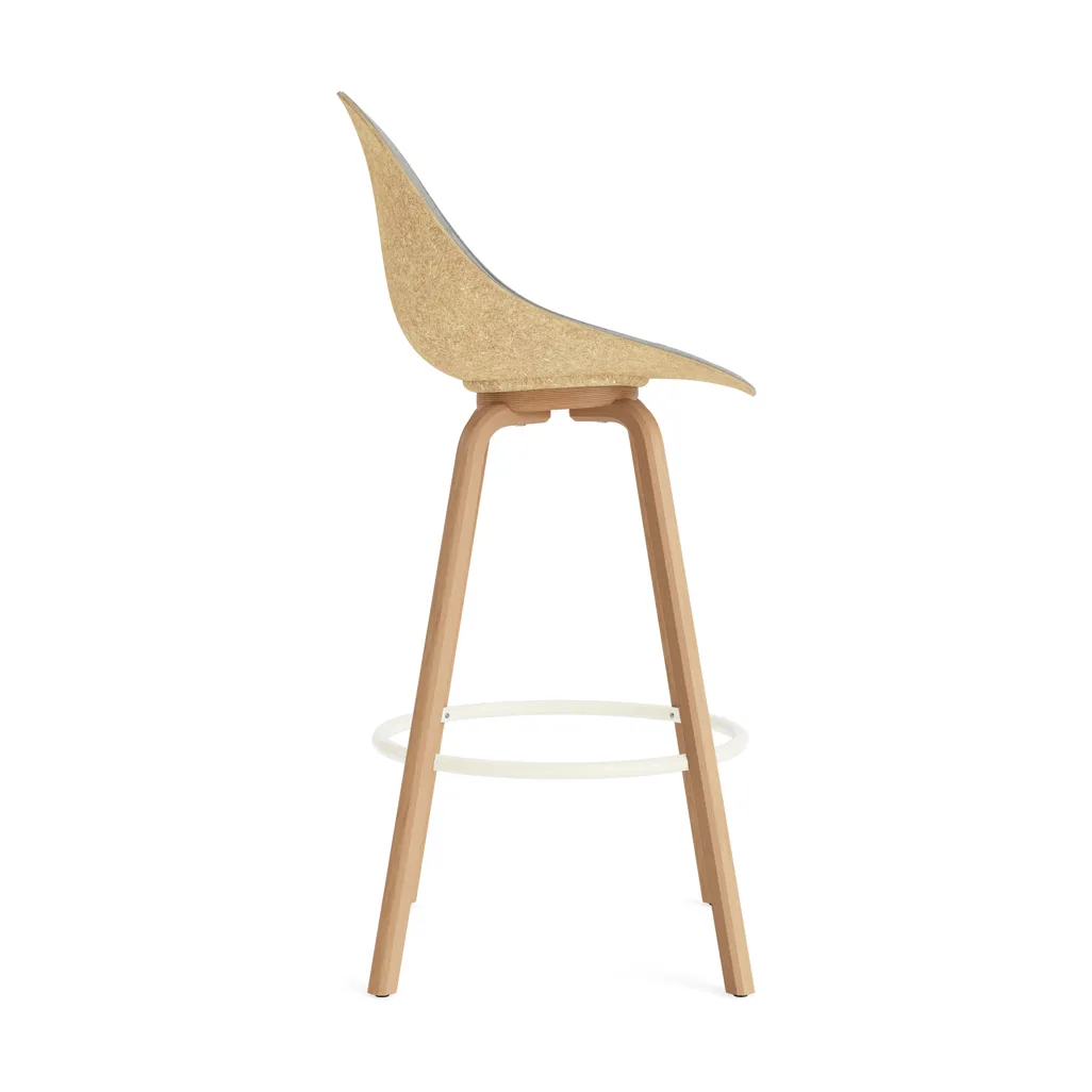 Mat Bar Chair bar stool front upholstered 75 cm, Remix 133-hemp-beech-cream steel Normann Copenhagen