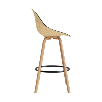 Mat Bar Chair bar stool front upholstered 75 cm - Ultra 41599-hemp-beech-black steel - Normann Copenhagen
