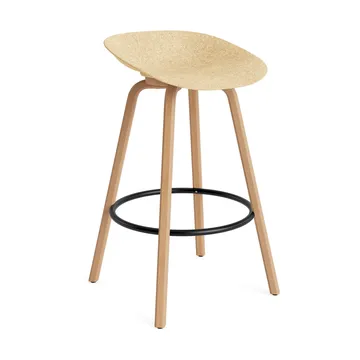 Mat Barstool 65 cm - Hemp-beech-black steel - Normann Copenhagen