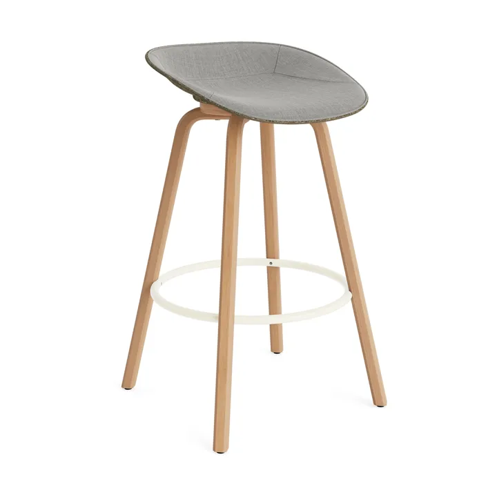 Mat Barstool barstool front-covered 75 cm - Remix 133-seaweed-beech-cream steel - Normann Copenhagen