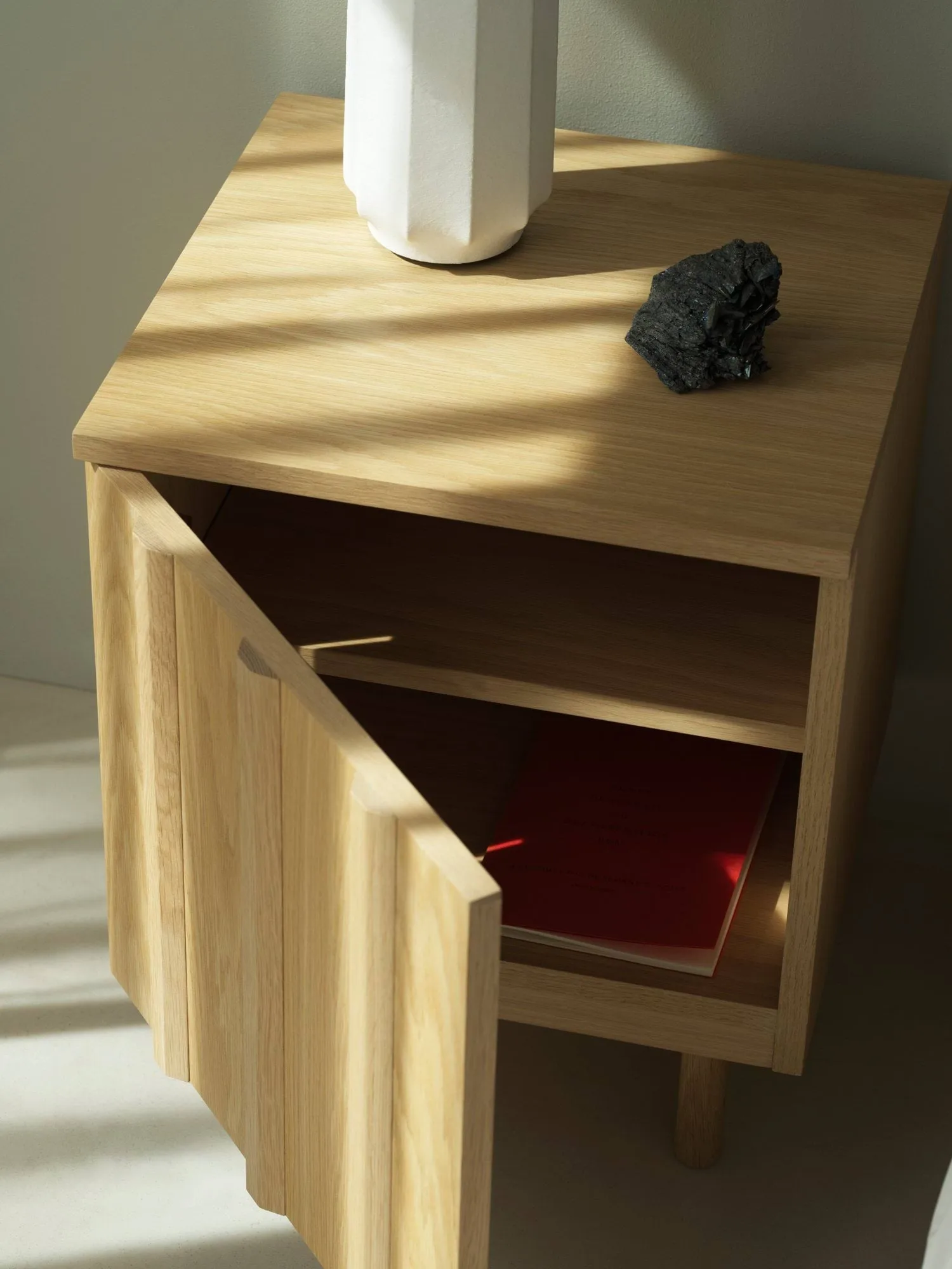 Rib bedside table, Oak, 52x42x40 cm Normann Copenhagen