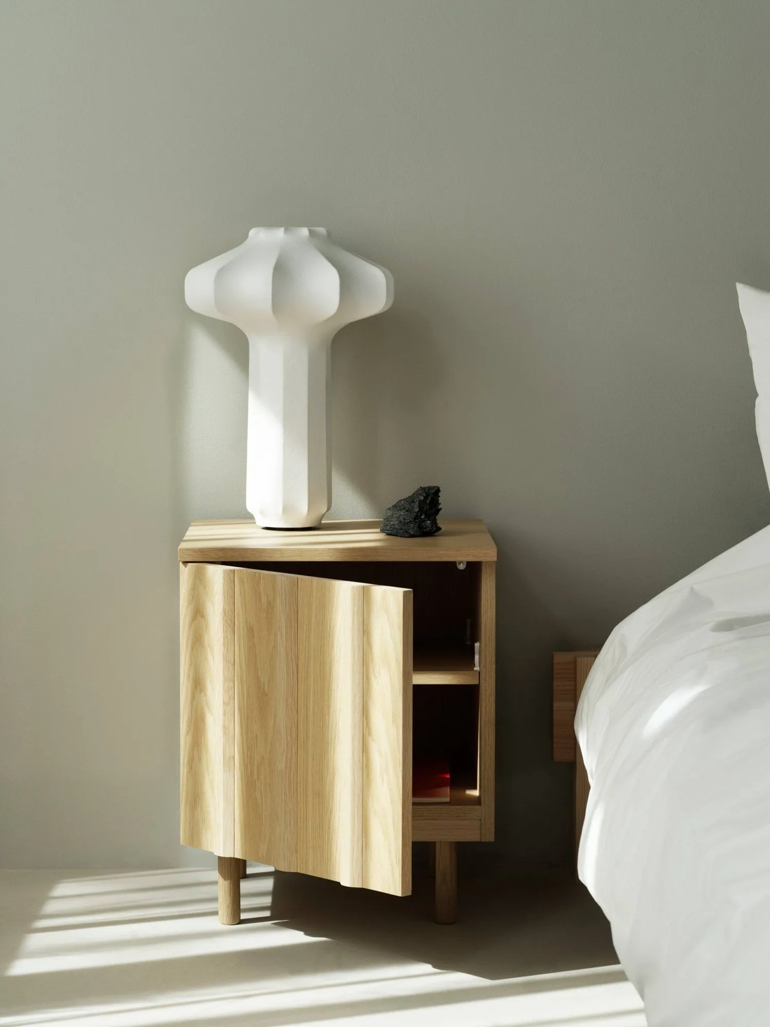 Rib bedside table, Oak, 52x42x40 cm Normann Copenhagen
