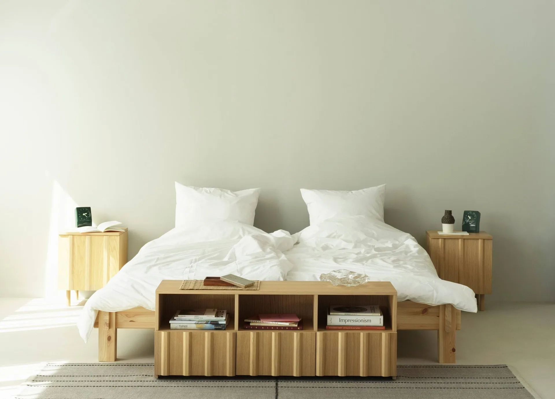 Rib bedside table, Oak, 52x42x40 cm Normann Copenhagen
