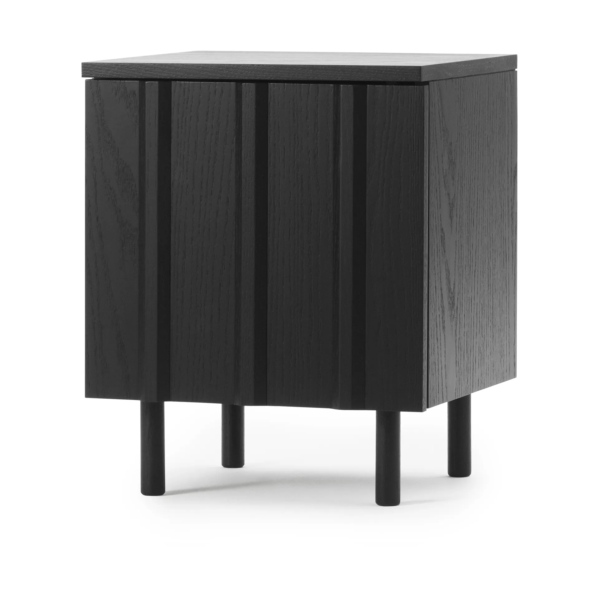 Rib bedside table, Soft black, 52x42x40 cm Normann Copenhagen